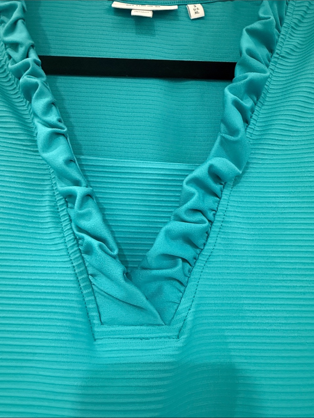 Zenergy® UPF V-Neck Ruffle Tank - Picture 3 of 4